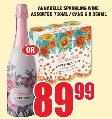 ANNABELLE SPARKLING WINE ASSORTED 750ML / CANS 6 X 250ML