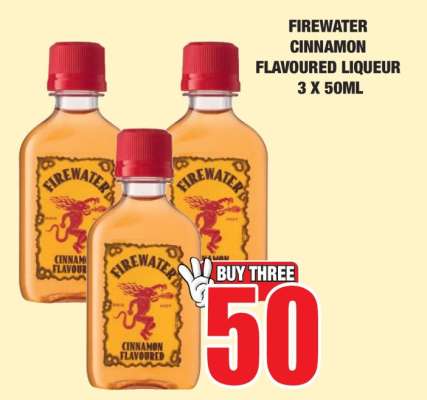 FIREWATER CINNAMON FLAVOURED LIQUEUR 3 X 50ML
