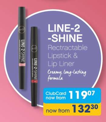 LINE-2-SHINE Retractable Lipstick & Lip Liner