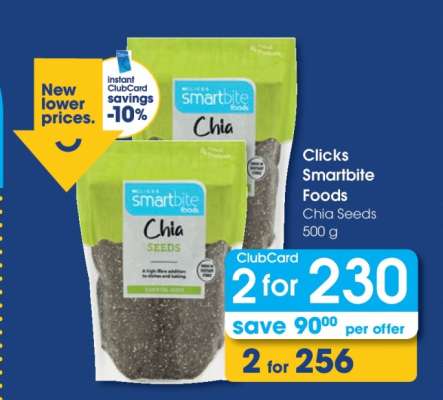 Clicks Smartbite Foods Chia Seeds 500 g