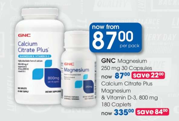GNC Magnesium 250 mg 30 Capsules
