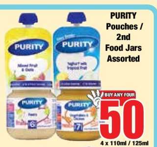 PURITY Pouches / 2nd Food Jars Assorted