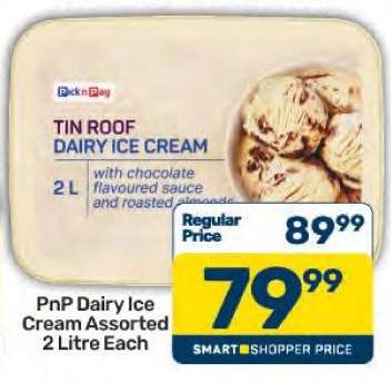 PnP Dairy Ice Cream Assorted 2 Litre Each