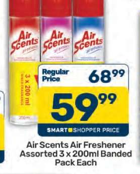 Air Scents Air Freshener Assorted 3 x 200ml Banded Pack Each