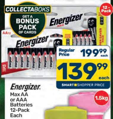 Energizer Max AA or AAA Batteries 12-Pack Each