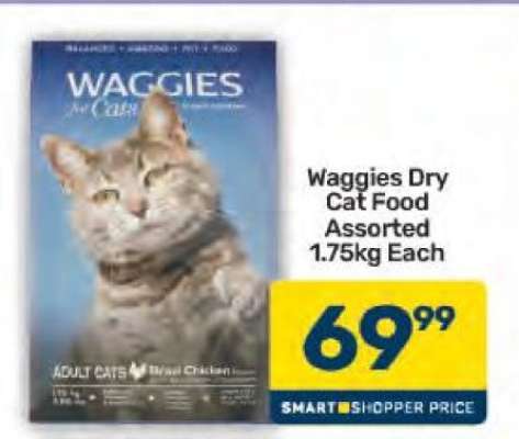 Waggies Dry Cat Food Assorted 1.75kg Each