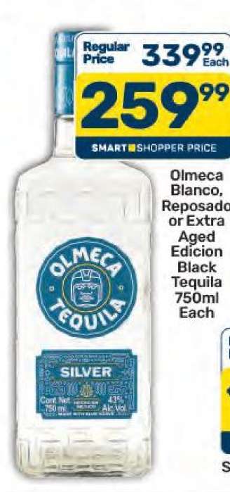 Olmeca Blanco, Reposado or Extra Aged Edicion Black Tequila 750ml Each