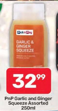 PnP Garlic and Ginger Squeeze Assorted 250ml