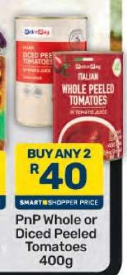 PnP Whole or Diced Peeled Tomatoes 400g