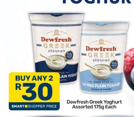 Dewfresh Greek Yoghurt Assorted 175g Each