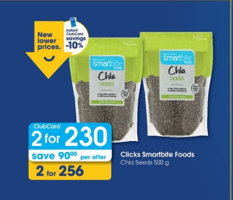 Clicks Smartbite Foods Chia Seeds 500 g
