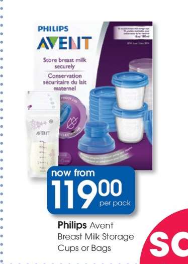 Philips Avent Breast Milk Storage Cups or Bags