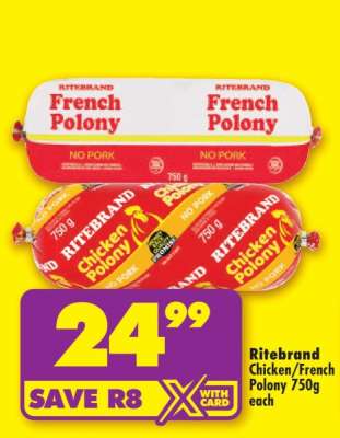 Ritebrand Chicken/French Polony 750g