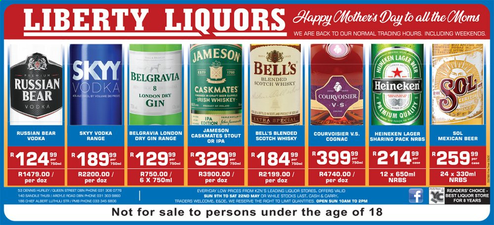 Liberty Liquors specials - 05.09.2021 - 05.22.2021. 
